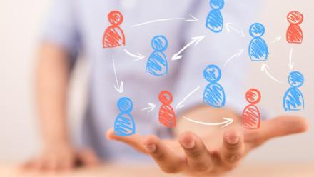 social network connection for online business background concept By vegefox.com