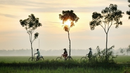 People bike riding in indonesia